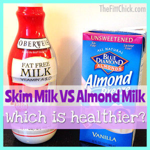 silk almond milk vs skim milk