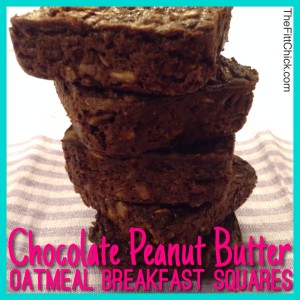 Chocolate Peanut Butter Oatmeal Breakfast Squares
