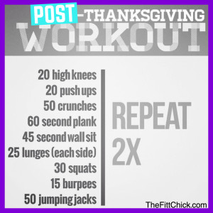 post-thanksgiving workouts
