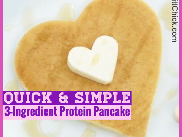 3-Ingredient Heart Shaped Protein Pancake