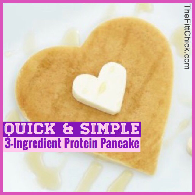 3-Ingredient Heart Shaped Protein Pancake