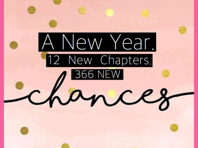 A New Year. 12 New Chapters. 366 New Chances